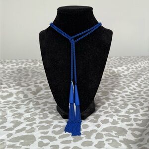 Kendra Scott Royal Blue Beaded Scarf Necklace